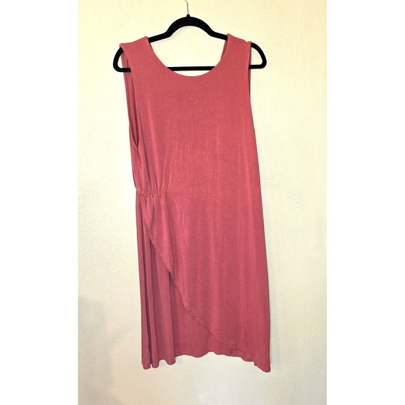 Garnet Hill Rusty‎ Orange Tank Faux Wrap Skirt Midi Sun Dress Size XL - Picture 2 of 12